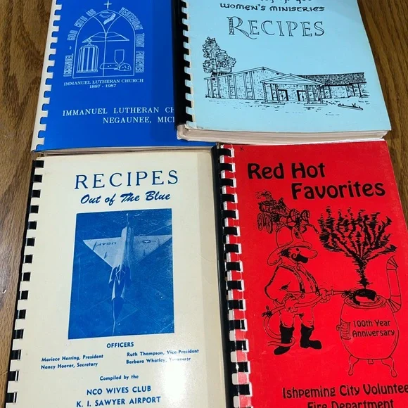 Recipe Book Collection - Blue, Red, Cream - Picture 1 of 5